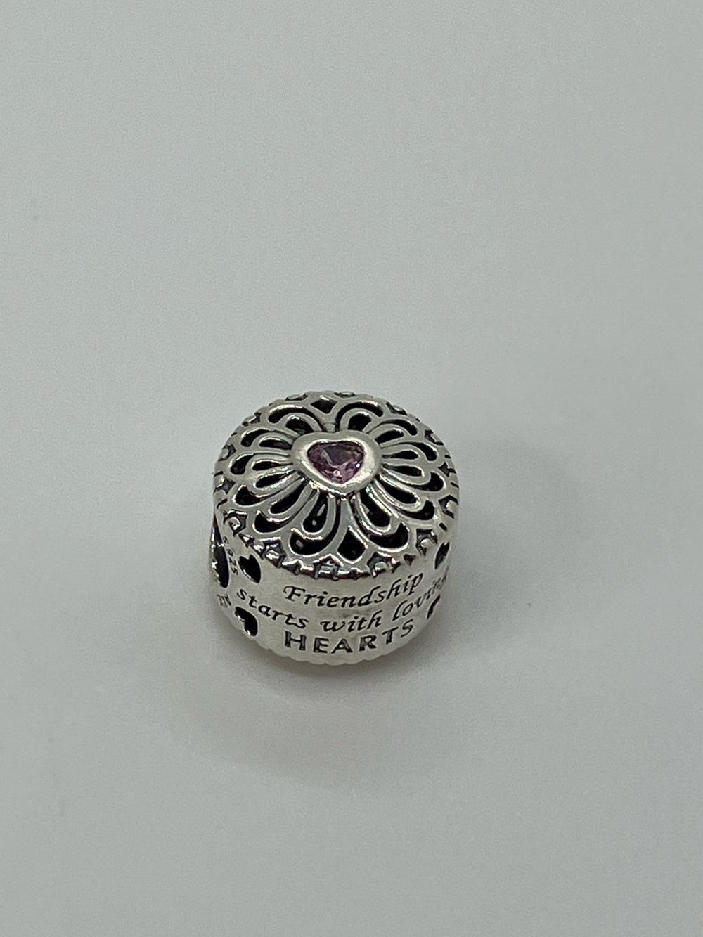 Pandora 925 ALE Love & Friendship Charm w Pink Heart CZ | 791955PCZ